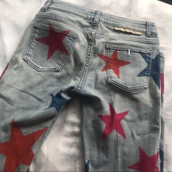 Authentic NWT Stella McCartney Denim Multi coloured star jeans - Picture 4 of 7